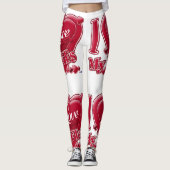 Ik hou van mijn BFFs Red Hearts Leggings (Voorkant)