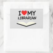 Ik hou van mijn bibliothecaris rechthoekige sticker (Tas)