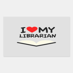 Ik hou van mijn bibliothecaris rechthoekige sticker
