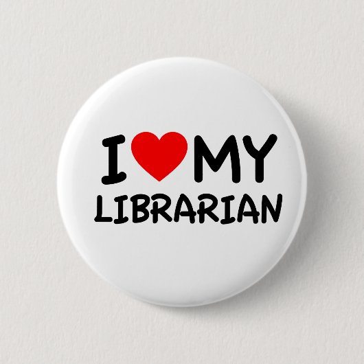 Ik hou van mijn bibliothecaris ronde button 5,7 cm (Voorkant)