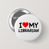 Ik hou van mijn bibliothecaris ronde button 5,7 cm (Voorkant /achterkant)