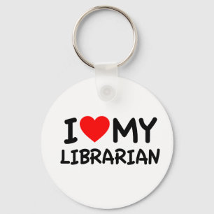 Ik hou van mijn bibliothecaris sleutelhanger