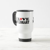Ik hou van mijn bibliotheek Librarian Gift Reisbeker (Voorkant links)
