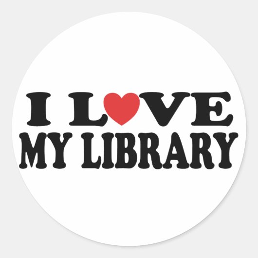 Ik hou van mijn bibliotheek Librarian Gift Ronde Sticker (Voorkant)