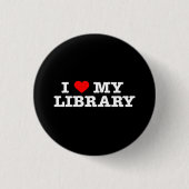 Ik hou van mijn bibliotheek ronde button 3,2 cm (Voorkant)