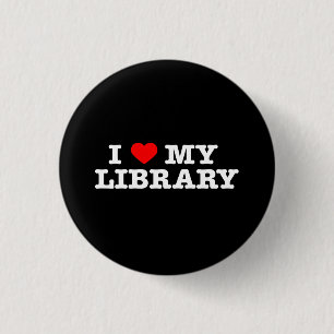Ik hou van mijn bibliotheek ronde button 3,2 cm