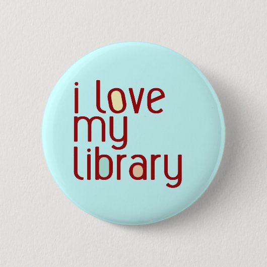 Ik hou van mijn bibliotheek ronde button 5,7 cm (Voorkant)