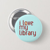 Ik hou van mijn bibliotheek ronde button 5,7 cm (Voorkant /achterkant)