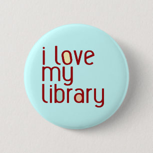 Ik hou van mijn bibliotheek ronde button 5,7 cm