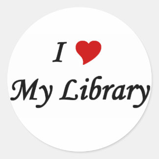 Ik hou van mijn bibliotheek ronde sticker