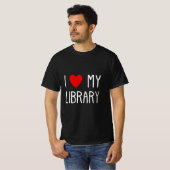 Ik hou van mijn bibliotheek voor boekenluiers libr t-shirt (Voorkant volledig)