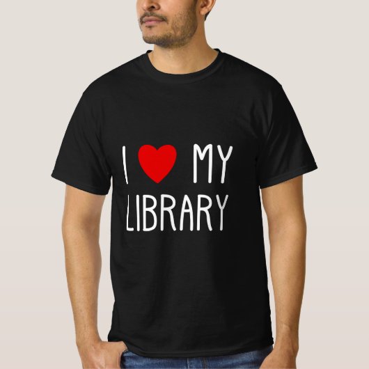 Ik hou van mijn bibliotheek voor boekenluiers libr t-shirt (Voorkant)