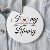 Ik hou van mijn bibliotheekbadge ronde button 6,0 cm (In situ)