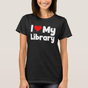 Ik hou van mijn bibliotheekhart voor boeklezers Bi T-shirt