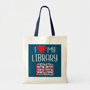 Ik hou van mijn bibliotheekovers lezers librarian tote bag