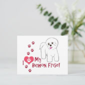 Ik hou van mijn Bichon Frise! Briefkaart (Staand voorkant)