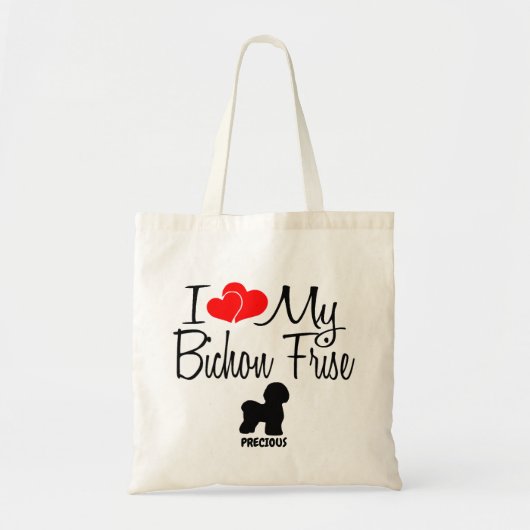 Ik hou van mijn Bichon Frise Dog Tote Bag (Voorkant)