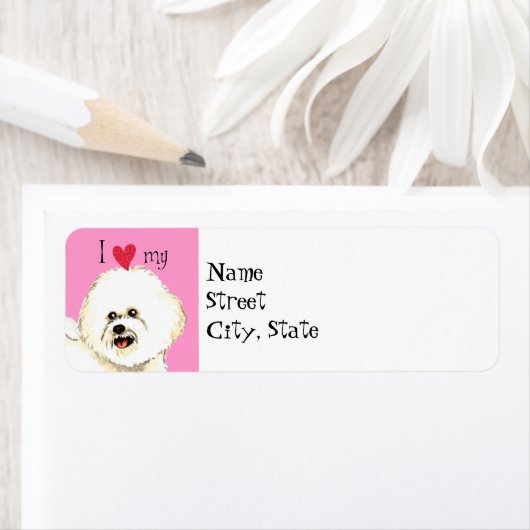 Ik hou van mijn Bichon Frise Etiket (Insitu)