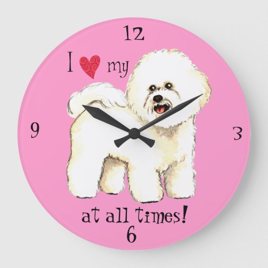 Ik hou van mijn Bichon Frise Grote Klok (Voorkant)