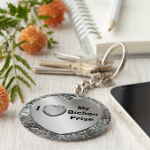 Ik hou van mijn Bichon Frise Heart Keychain (Zijkant)