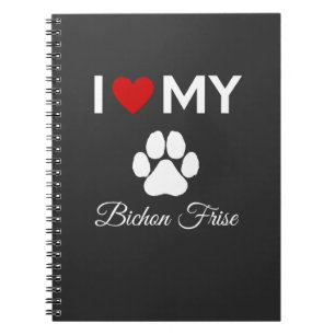 Ik hou van mijn Bichon Frise hond aangepaste tekst Notitieboek