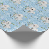 Ik hou van mijn Bichon Frise op Blue Crystal Cadeaupapier (Hoek)