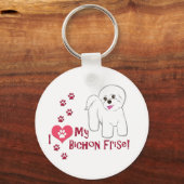 Ik hou van mijn Bichon Frise! Sleutelhanger (Voorkant)