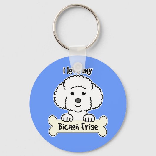 Ik hou van mijn Bichon Frise Sleutelhanger (Voorkant)