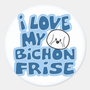 Ik hou van mijn Bichon Frise Stickers