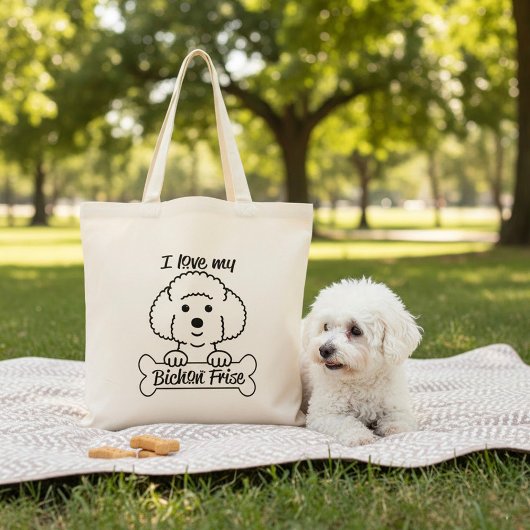 Ik hou van mijn Bichon Frise Tote Bag