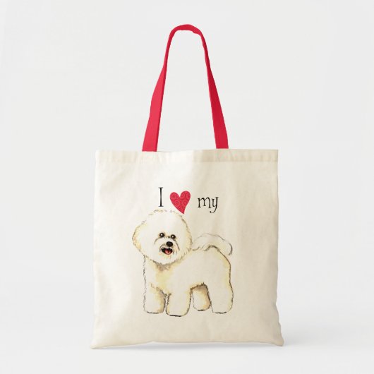 Ik hou van mijn Bichon Frise Tote Bag (Voorkant)