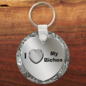 Ik hou van mijn Bichon Heart Keychain (Voorkant)