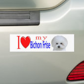 Ik hou van mijn bichon na 3 jaar bumpersticker (Op auto)