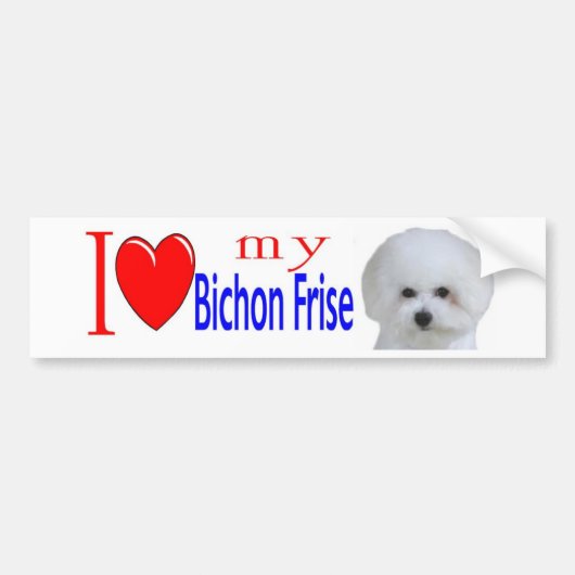 Ik hou van mijn bichon na 3 jaar bumpersticker (Voorkant)