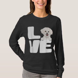 Ik hou van mijn Bichons Frise Hondenliefhebber T-shirt