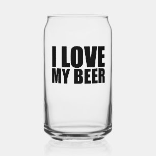 Ik hou van mijn bier blikvorm glas