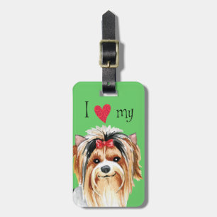 Ik hou van mijn Biewer Terrier Bagagelabel