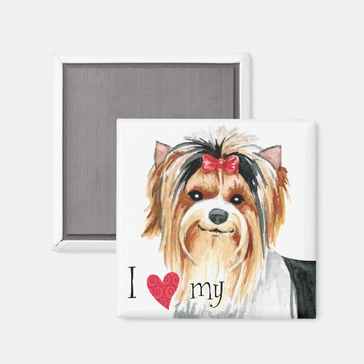 Ik hou van mijn Biewer Terrier Magneet (Voorkant / Achterkant)