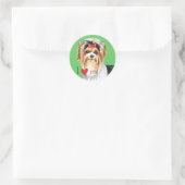 Ik hou van mijn Biewer Terrier Ronde Sticker (Tas)