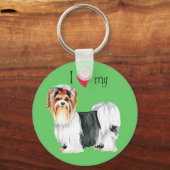 Ik hou van mijn Biewer Terrier Sleutelhanger (Voorkant)