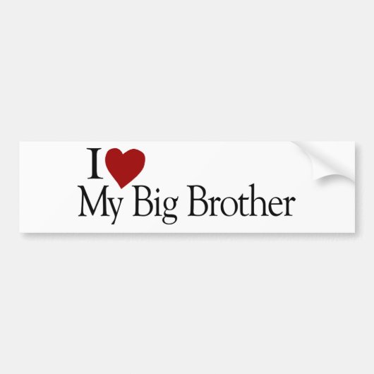 Ik hou van mijn Big Brother Bumpersticker (Voorkant)