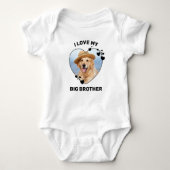 Ik hou van mijn Big Brother Custom Dog foto Romper (Voorkant)