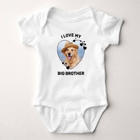 Ik hou van mijn Big Brother Custom Dog foto Romper (Voorkant)