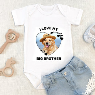 Ik hou van mijn Big Brother Custom Dog foto Romper