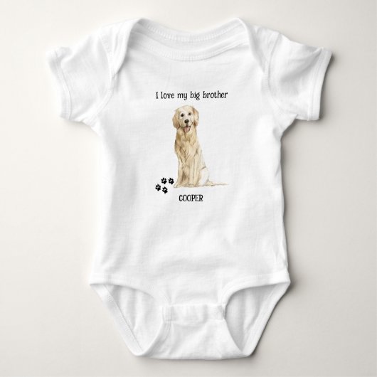 Ik hou van mijn Big Brother Golden Retriever Dog B Romper (Voorkant)