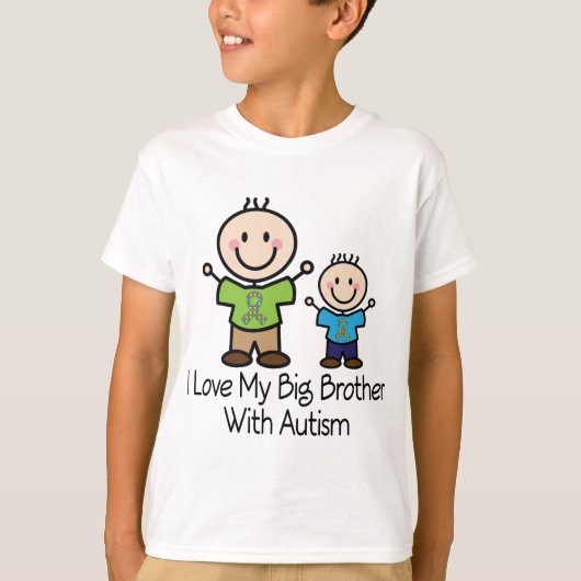 Ik hou van mijn Big Brother met autisme T-shirt (Voorkant)