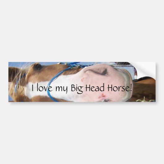 Ik hou van mijn Big Head Horse. Bumpersticker (Voorkant)