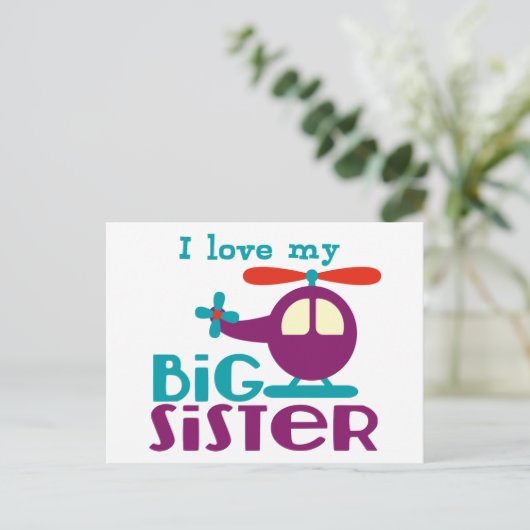 Ik hou van mijn Big Sister Briefkaart (Staand voorkant)