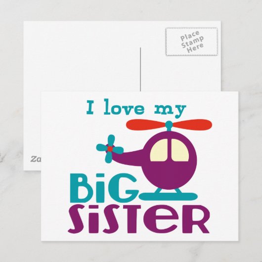 Ik hou van mijn Big Sister Briefkaart (Voorkant / Achterkant)