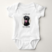Ik hou van mijn Big Sister Custom Pet Dog Foto Romper (Voorkant)